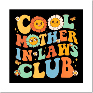 Cool Mother In Laws Club Groovy Mother'S Day Floral Posters and Art